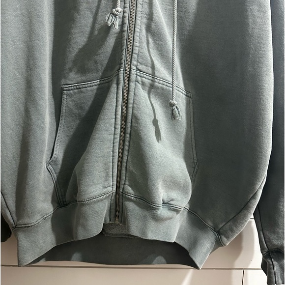 Brandi Melville Christy Hooded Jacket Sage Green One Size Full Zip - Picture 7 of 13